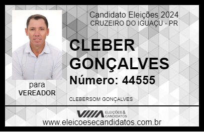 Candidato CLEBER GONÇALVES 2024 - CRUZEIRO DO IGUAÇU - Eleições