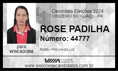 Candidato ROSE PADILHA 2024 - CRUZEIRO DO IGUAÇU - Eleições