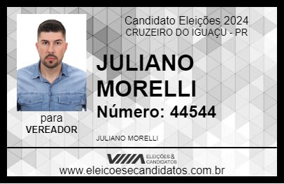 Candidato JULIANO MORELLI 2024 - CRUZEIRO DO IGUAÇU - Eleições