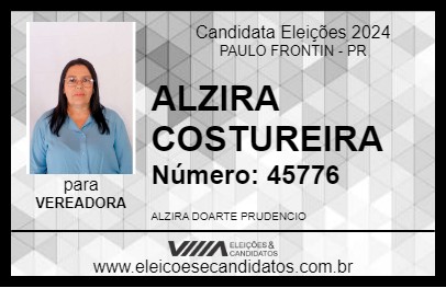 Candidato ALZIRA COSTUREIRA 2024 - PAULO FRONTIN - Eleições