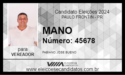 Candidato MANO 2024 - PAULO FRONTIN - Eleições