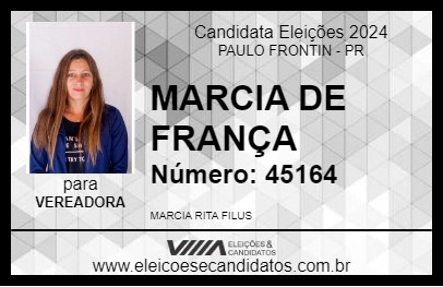 Candidato MARCIA DE FRANÇA 2024 - PAULO FRONTIN - Eleições