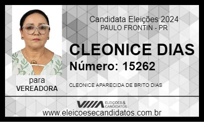 Candidato CLEONICE DIAS 2024 - PAULO FRONTIN - Eleições