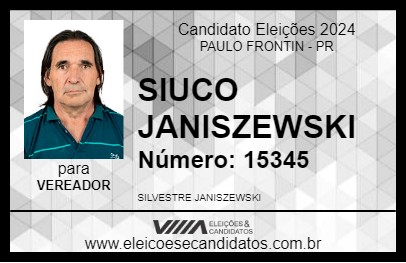 Candidato SIUCO JANISZEWSKI 2024 - PAULO FRONTIN - Eleições