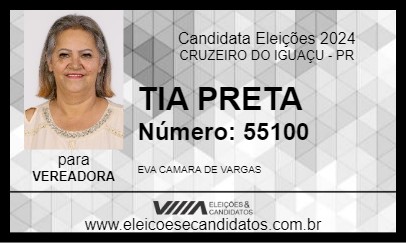 Candidato TIA PRETA 2024 - CRUZEIRO DO IGUAÇU - Eleições