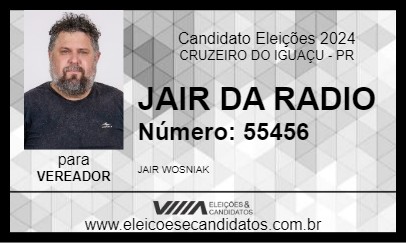 Candidato JAIR DA RADIO  2024 - CRUZEIRO DO IGUAÇU - Eleições