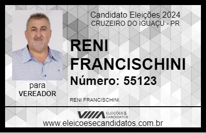 Candidato RENI FRANCISCHINI 2024 - CRUZEIRO DO IGUAÇU - Eleições