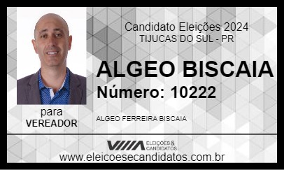 Candidato ALGEO BISCAIA 2024 - TIJUCAS DO SUL - Eleições