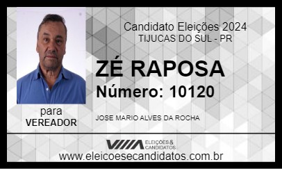 Candidato ZÉ RAPOSA 2024 - TIJUCAS DO SUL - Eleições