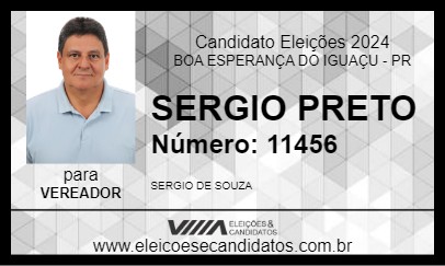 Candidato SERGIO PRETO 2024 - BOA ESPERANÇA DO IGUAÇU - Eleições