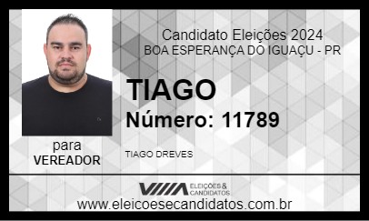 Candidato TIAGO 2024 - BOA ESPERANÇA DO IGUAÇU - Eleições