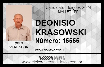 Candidato DEONISIO KRASOWSKI 2024 - MALLET - Eleições