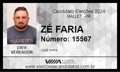 Candidato ZÉ FARIA 2024 - MALLET - Eleições