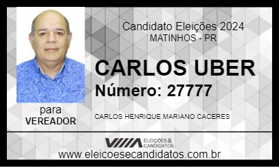 Candidato CARLOS UBER 2024 - MATINHOS - Eleições