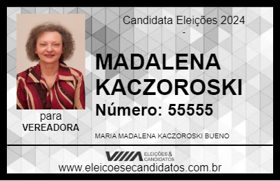 Candidato MADALENA KACZOROSKI 2024 - MALLET - Eleições