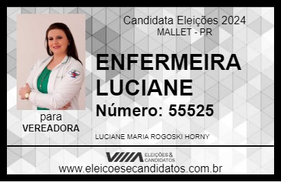 Candidato ENFERMEIRA LUCIANE 2024 - MALLET - Eleições