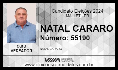 Candidato NATAL CARARO 2024 - MALLET - Eleições