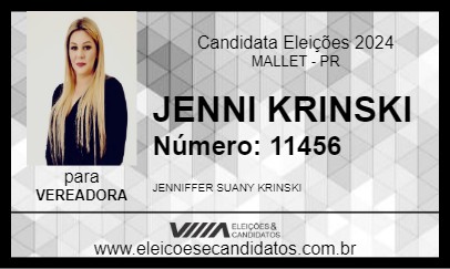 Candidato JENNI KRINSKI 2024 - MALLET - Eleições