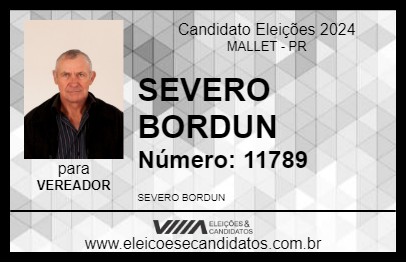 Candidato SEVERO BORDUN 2024 - MALLET - Eleições