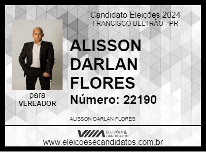 Candidato ALISSON DARLAN FLORES 2024 - FRANCISCO BELTRÃO - Eleições