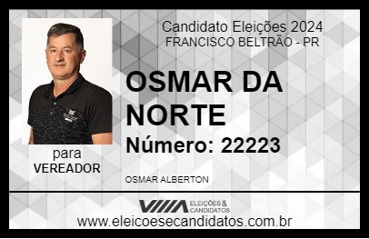 Candidato OSMAR DA NORTE 2024 - FRANCISCO BELTRÃO - Eleições