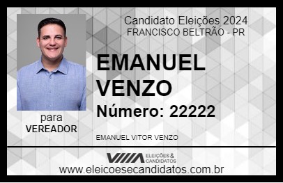 Candidato EMANUEL VENZO 2024 - FRANCISCO BELTRÃO - Eleições