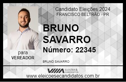 Candidato BRUNO SAVARRO 2024 - FRANCISCO BELTRÃO - Eleições