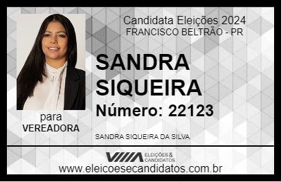 Candidato SANDRA SIQUEIRA 2024 - FRANCISCO BELTRÃO - Eleições