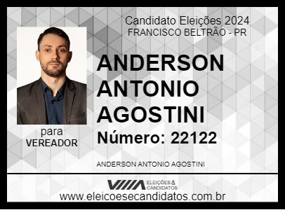 Candidato ANDERSON ANTONIO AGOSTINI 2024 - FRANCISCO BELTRÃO - Eleições