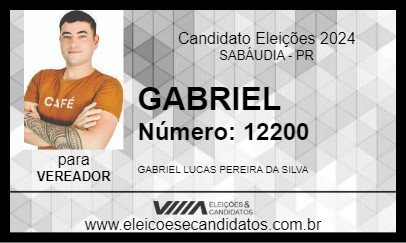 Candidato GABRIEL 2024 - SABÁUDIA - Eleições