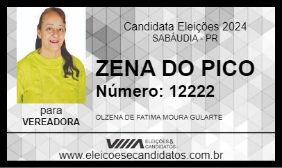 Candidato ZENA DO PICO 2024 - SABÁUDIA - Eleições