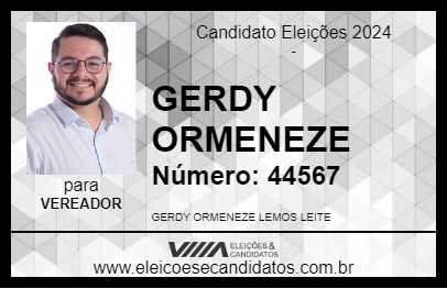 Candidato GERDY ORMENEZE 2024 - BANDEIRANTES - Eleições