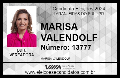 Candidato MARISA VALENDOLF 2024 - LARANJEIRAS DO SUL - Eleições