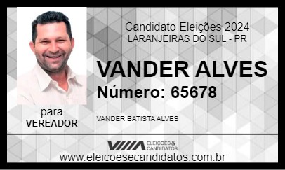 Candidato VANDER ALVES 2024 - LARANJEIRAS DO SUL - Eleições