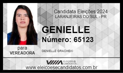 Candidato GENIELLE 2024 - LARANJEIRAS DO SUL - Eleições