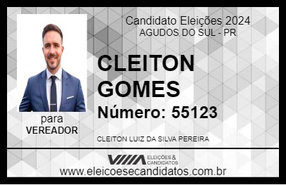 Candidato CLEITON GOMES 2024 - AGUDOS DO SUL - Eleições