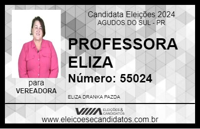 Candidato PROFESSORA ELIZA 2024 - AGUDOS DO SUL - Eleições