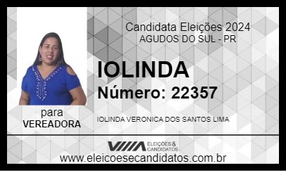 Candidato IOLINDA 2024 - AGUDOS DO SUL - Eleições