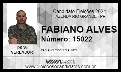 Candidato FABIANO ALVES 2024 - FAZENDA RIO GRANDE - Eleições