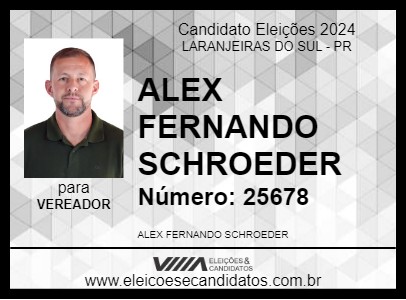 Candidato ALEX SCHROEDER 2024 - LARANJEIRAS DO SUL - Eleições