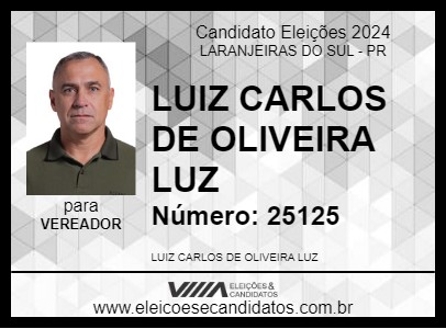 Candidato LUIZ CAIGARO (PROFESSOR MURICY 2024 - LARANJEIRAS DO SUL - Eleições