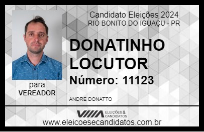 Candidato DONATINHO LOCUTOR 2024 - RIO BONITO DO IGUAÇU - Eleições