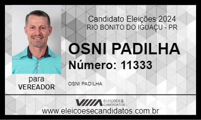 Candidato OSNI PADILHA 2024 - RIO BONITO DO IGUAÇU - Eleições