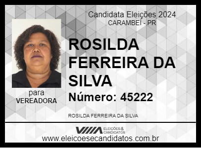 Candidato ROSILDA FERREIRA 2024 - CARAMBEÍ - Eleições