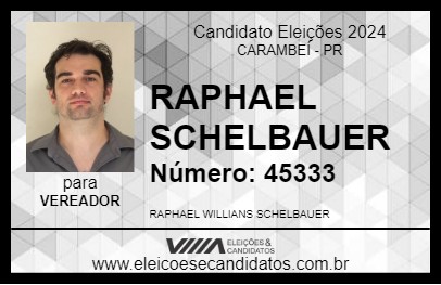 Candidato RAPHAEL SCHELBAUER 2024 - CARAMBEÍ - Eleições