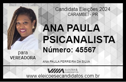 Candidato ANA PAULA PSICANALISTA 2024 - CARAMBEÍ - Eleições