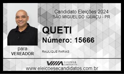 Candidato QUETI 2024 - SÃO MIGUEL DO IGUAÇU - Eleições