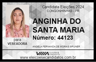 Candidato ANGINHA DO SANTA MARIA 2024 - CONGONHINHAS - Eleições