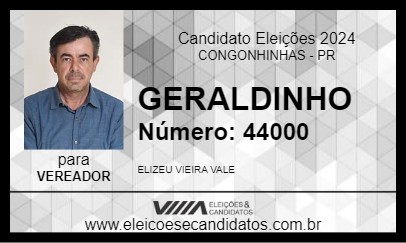 Candidato GERALDINHO 2024 - CONGONHINHAS - Eleições