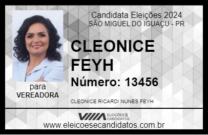 Candidato CLEONICE FEYH 2024 - SÃO MIGUEL DO IGUAÇU - Eleições